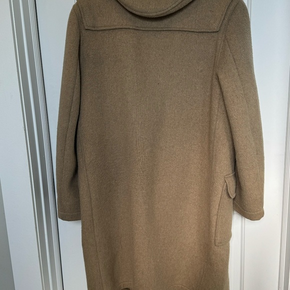 VTG Gloverall Wool Duffle Coat Tartan Lined Jacket Camel Size 42L Horn Toggle - Picture 9 of 9